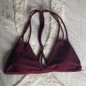 Burgundy crochet bikini top